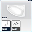 BESCO - Baignoire asymétrique - 150 x 95 cm - Droite - sans Habillage - avec Pieds - Vidage Chrome - RIMA - vignette