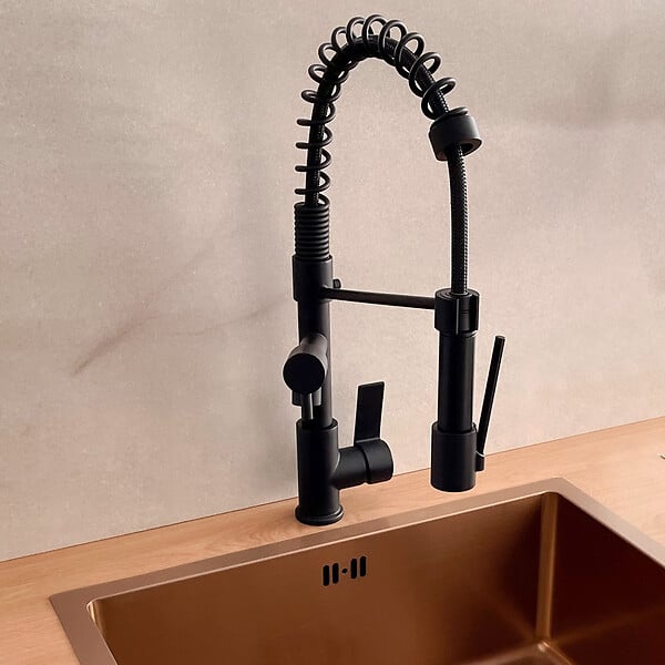 ESSEBAGNO - Big Hotto mitigeur évier à douchette mobile noir - large