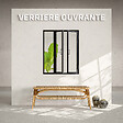 MON MARCHE DECO - Verrière Ouvrante en Acier 3 Carreaux - Noir - vignette