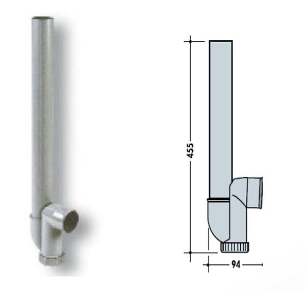 NICOLL - Siphon de machine à laver simple M.A.L. sortie horizontale ø40 M1 - large