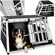 TECTAKE - Cage de transport pour chien double dos droit noir - vignette
