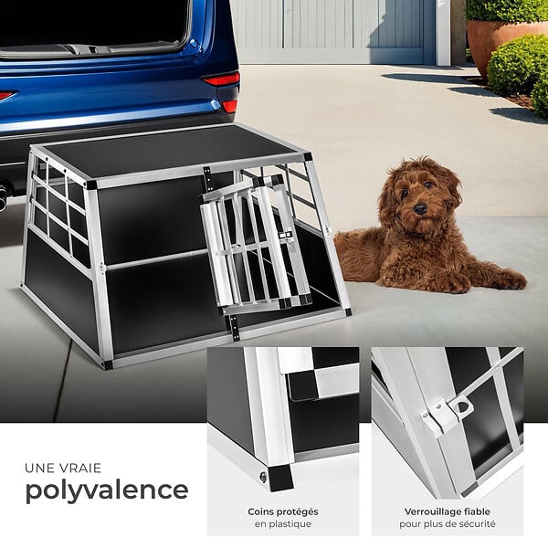 TECTAKE - Cage de transport pour chien double dos droit noir - large