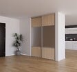 YNGENIO - Porte de placard Miroir et Chene Naturel Profil gris H248.5xL62.2cm - vignette