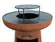 PURLINE - Barbecue rond avec plaque d'acier ronde et grille - vignette
