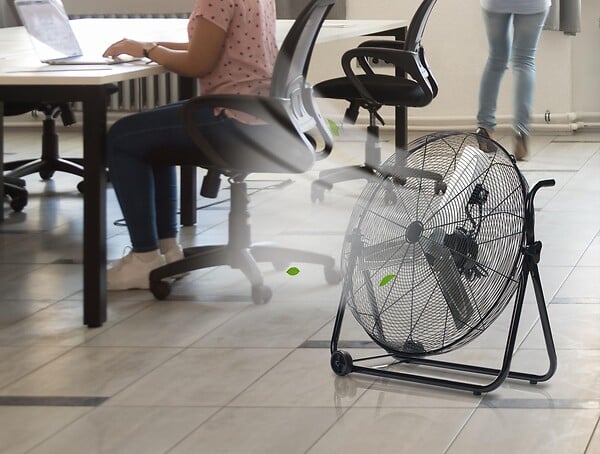 PURLINE - Ventilateur industriel 160W avec 3 vitesses et roues - large