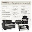 TECTAKE - Salon de jardin Modena 3+2+1 avec housse de protection noir/gris - vignette