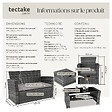 TECTAKE - Salon de jardin 6 places en résine tressée gris design contemporain lignes épurées coussins déperlants housse protection - vignette