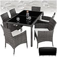 TECTAKE - Salon de jardin 6 places avec housse de protection gris/blanc - vignette