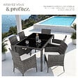 TECTAKE - Salon de jardin 6 places avec housse de protection gris/blanc - vignette