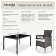 TECTAKE - Salon de jardin 6 places avec housse de protection gris/blanc - vignette