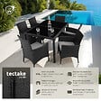 TECTAKE - Salon de jardin 6 places avec housse de protection noir/gris - vignette