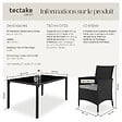 TECTAKE - Salon de jardin 6 places avec housse de protection noir/gris - vignette