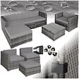 TECTAKE - Canapé lounge de jardin en rotin gris 5 places avec coussins confortables - vignette