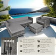 TECTAKE - Canapé lounge de jardin en rotin gris 5 places avec coussins confortables - vignette