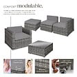 TECTAKE - Canapé lounge de jardin en rotin gris 5 places avec coussins confortables - vignette