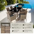 TECTAKE - Salon de jardin 6 places avec housse de protection marron naturel/gris foncé - vignette