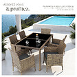 TECTAKE - Salon de jardin 6 places avec housse de protection marron naturel/gris foncé - vignette