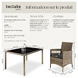 TECTAKE - Salon de jardin 6 places avec housse de protection marron naturel/gris foncé - vignette