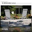 TECTAKE - 4 chaises de jardin pliantes en aluminium avec appui-tête gris - vignette