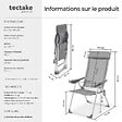 TECTAKE - 4 chaises de jardin pliantes en aluminium avec appui-tête gris - vignette
