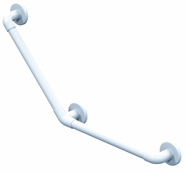 AKW - Barre d'appui coudée 135° - 2 points de fixation - 400 x 400 mm - Charge maximale : 150 kg - large