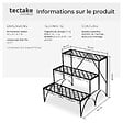 TECTAKE - Etagère pour plantes droite 3 niveaux noir - vignette