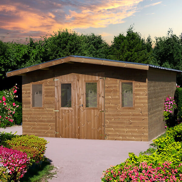 HABRITA - Abri de jardin - Bois - 28mm - 15.52m2 - large