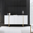 CONCEPT USINE - Buffet design blanc et or 160 cm - 4 portes LUXOR - vignette