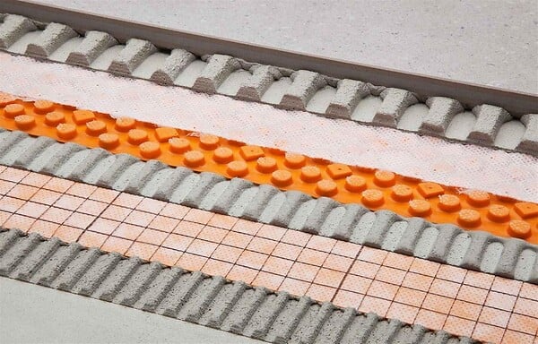 SCHLUTER - Natte de désolidarisation et de drainage DITRA DRAIN 4 - Largeur 1000mm - rouleau de 25 ML - large