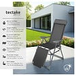 TECTAKE - 2 chaises de jardin pliantes en aluminium avec appui-tête et repose-pieds gris anthracite - vignette
