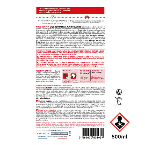 STARWAX - Huile protectrice teck et bois exotiques 500ml - large