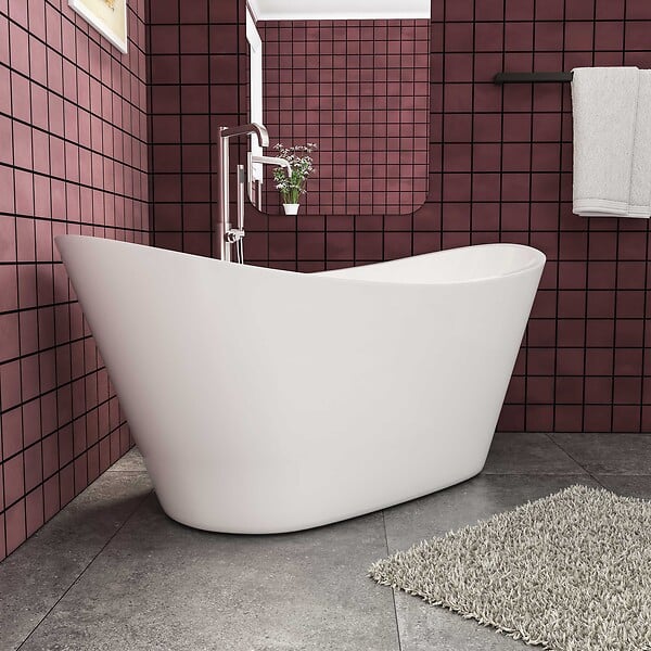 AICA SANITAIRE - Baignoire îlot oval blanc en acrylique 150x72x65cm ,Aica Sanitaire - large
