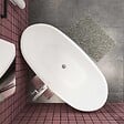 AICA SANITAIRE - Baignoire îlot oval blanc en acrylique 150x72x65cm ,Aica Sanitaire - vignette