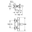 GROHE - Mitigeur bain douche Precision Get avec douchette 1jet Vitalio Joy Cube et flexible 200cm - vignette