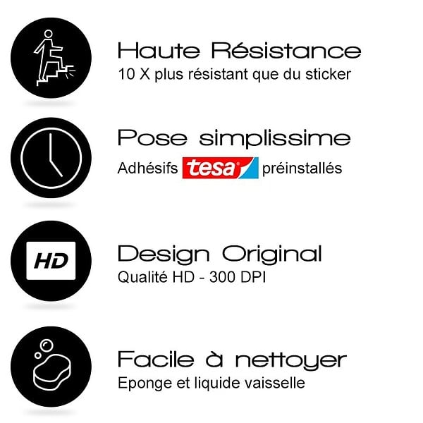 99DECO - Contremarches PVC pour escalier - blanc - Lot de 5 (15x100 cm) - large