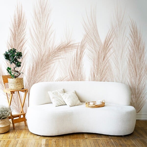 99DECO - Papier peint panoramique - Pampa - Marron - intissé : 150g/m² - 5 lés : 240x270cm - large