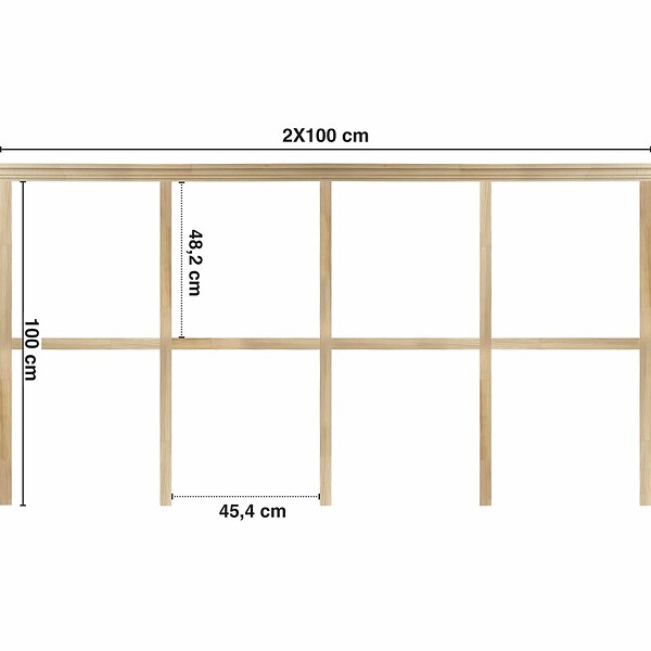 99DECO - Kit de moulures murales pour étagère en bois - Pin Sylvestre abouté - Enora - Prêt à coller et peindre - large