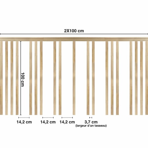 99DECO - Kit de moulures murales pour étagère en bois - Pin Sylvestre abouté - Izia - Prêt à coller et peindre - large