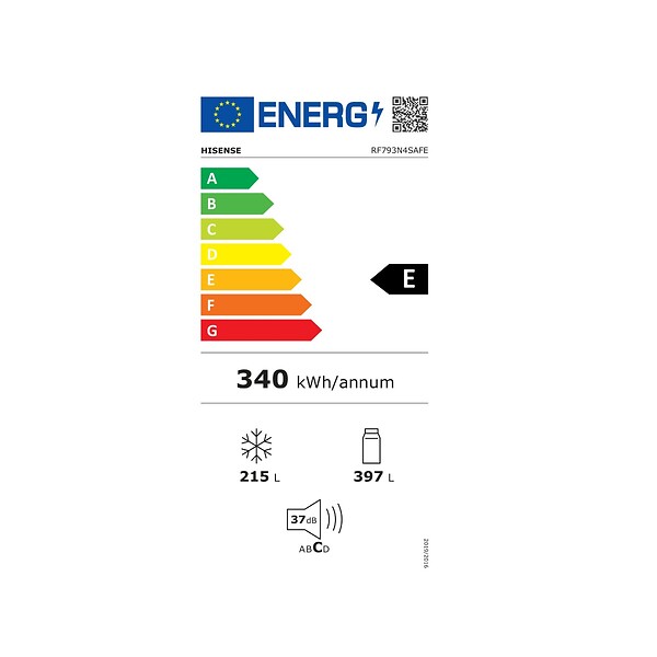HISENSE - réfrigérateur américain 91.4cm 612l ventilé - RF793N4SAFE - large