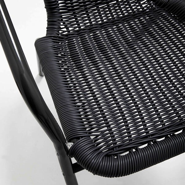 OVIALA - Lot de 4 fauteuils de jardin aluminium et résine noir - Saint Germain - large