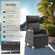 TECTAKE - Fauteuil en rotin design aluminium dossier réglable gris avec coussin dossier et repose-pieds réglables - vignette
