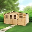 HABRITA - Abri de jardin - Bois - 28mm - 18.27m2 - vignette