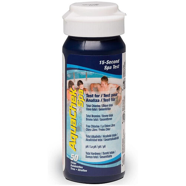 AQUACHEK - Bandelettes d'analyse Aquachek 6 en 1- Spa 50 langettes - large