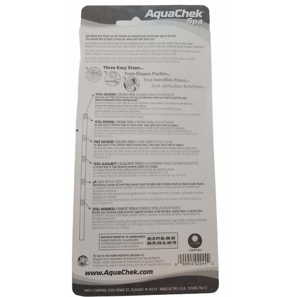 AQUACHEK - Bandelettes d'analyse Aquachek 6 en 1- Spa 50 langettes - large