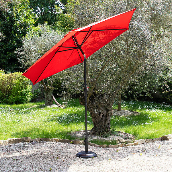 HAPPY GARDEN - Parasol droit HAPUNA rond 2,70m de diamètre rouge - large
