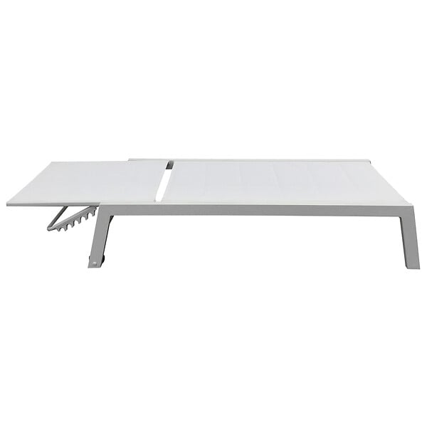 HAPPY GARDEN - Bain de soleil BARBADOS en textilène blanc - aluminium blanc - large