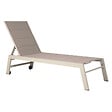 HAPPY GARDEN - Bain de soleil BARBADOS en textilène taupe - aluminium taupe - vignette