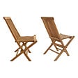 HAPPY GARDEN - Lot de 2 chaises de jardin en teck LOMBOK - vignette
