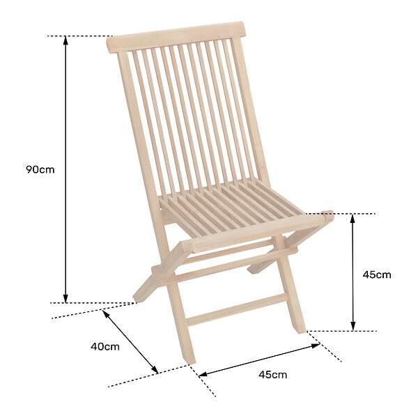 HAPPY GARDEN - Lot de 2 chaises de jardin en teck LOMBOK - large