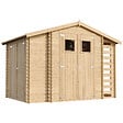 TIMBELA - Abri de jardin en bois et range bûches I206xL328xH218 cm / 5,41 m2 - M389 - vignette
